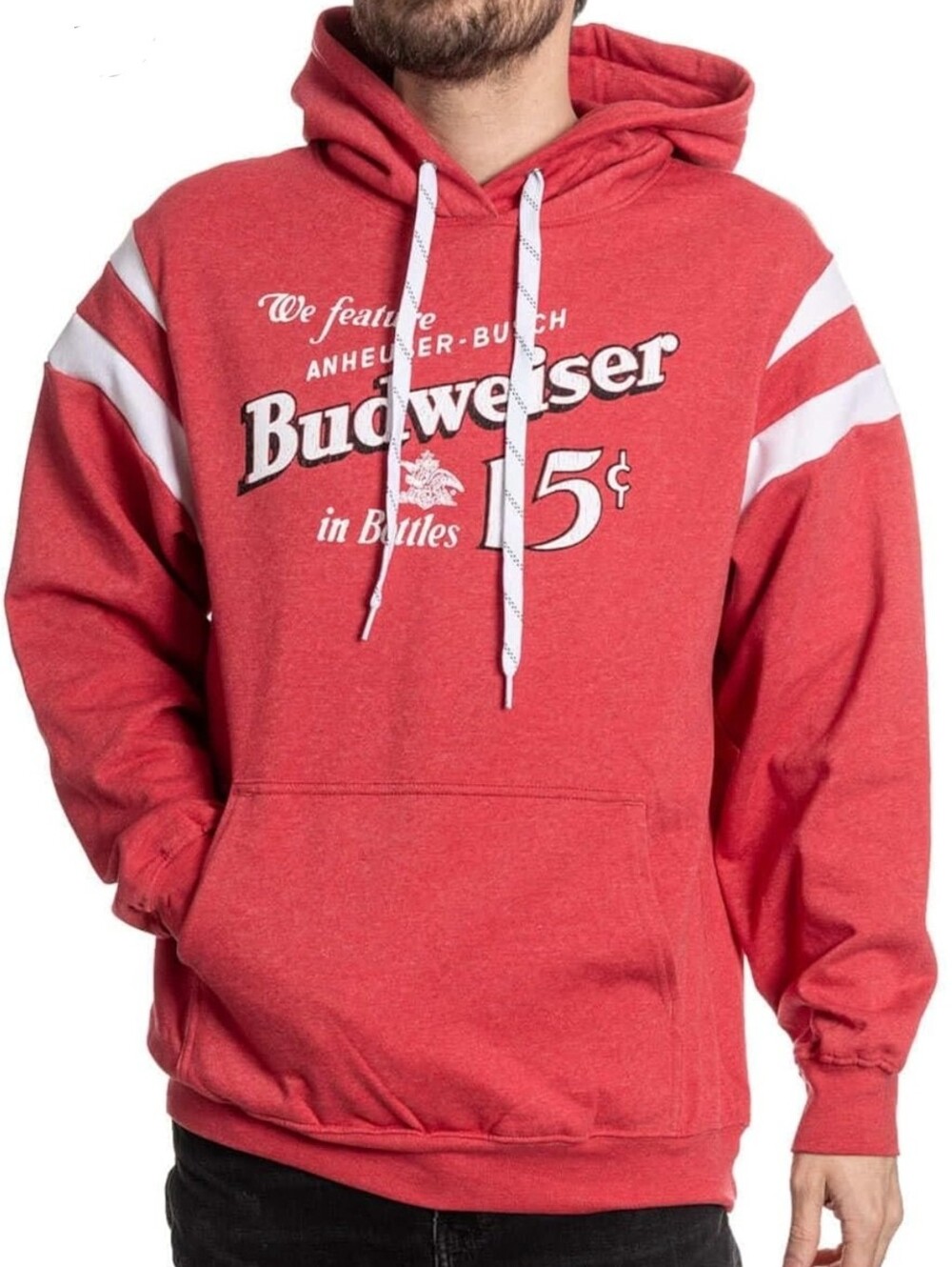 NWT Calhoun Budweiser 15¢ Bottle Vintage Varsity Pullover Sweatshirt Beer Mens L